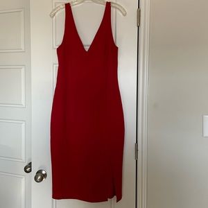 Lulu's Deep V Neckline Sleeveless Bodycon Mini Dress Red Size XL